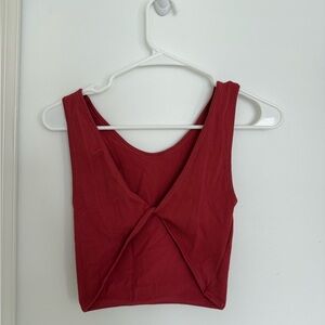 One size Quiet Storm Red Sleeveless Twist Front Top